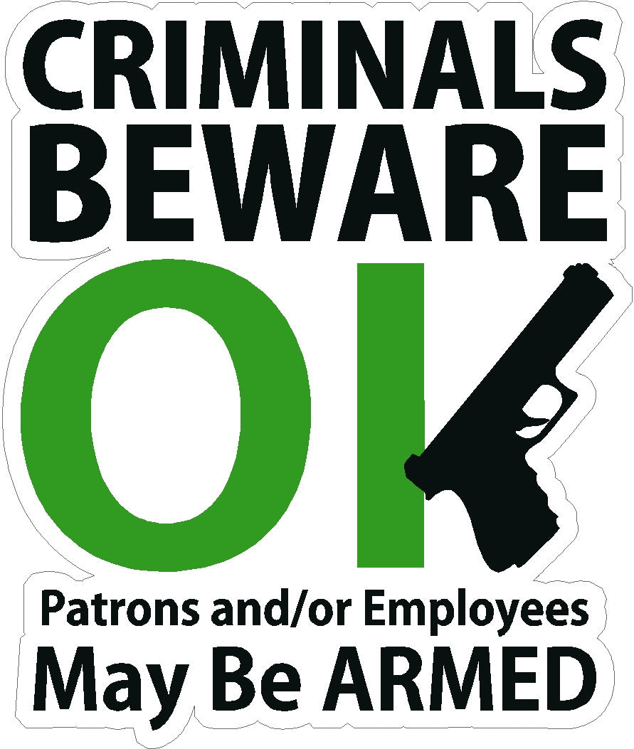 CRIMINALS BEWARE Sign