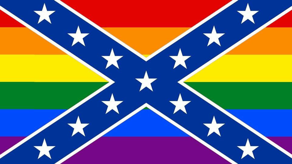 Rainbow confederate flag decal